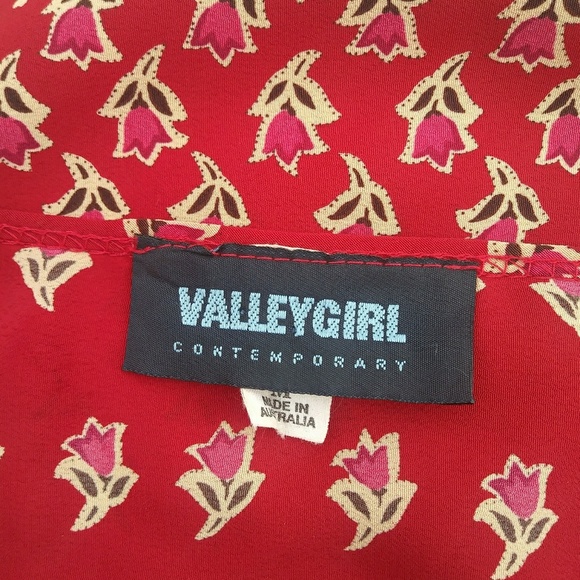 🌷VALLEY GIRL Spaghetti Dress Red Maroon SZ M - Picture 3 of 8